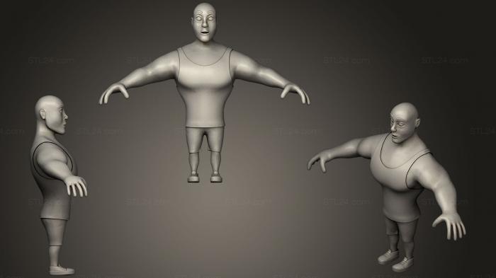 Toys (cartoon bodybuilder, TOYS_0451) 3D models for cnc